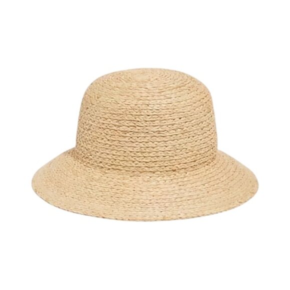 J. Crew Wide Brim Raffia Bucket Hat Natural Straw Travel Vacation M/L - Picture 1 of 5